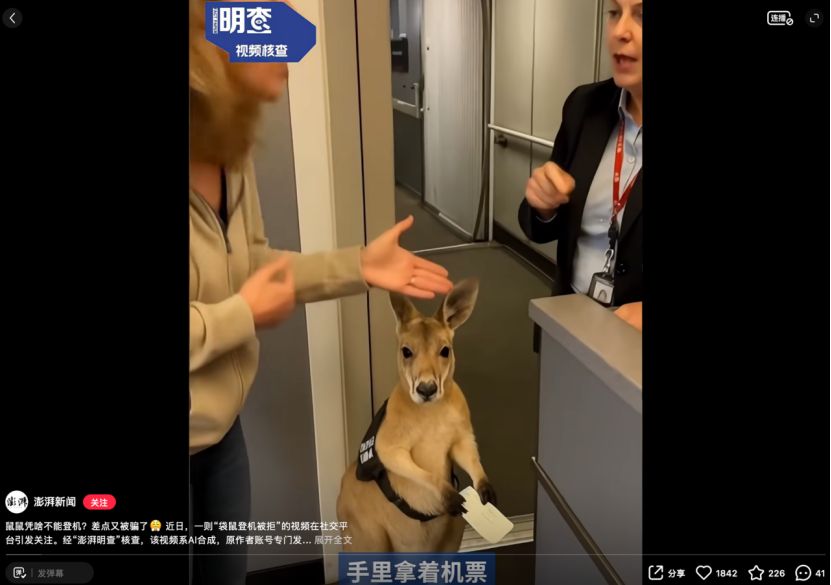 袋鼠登机AI视频