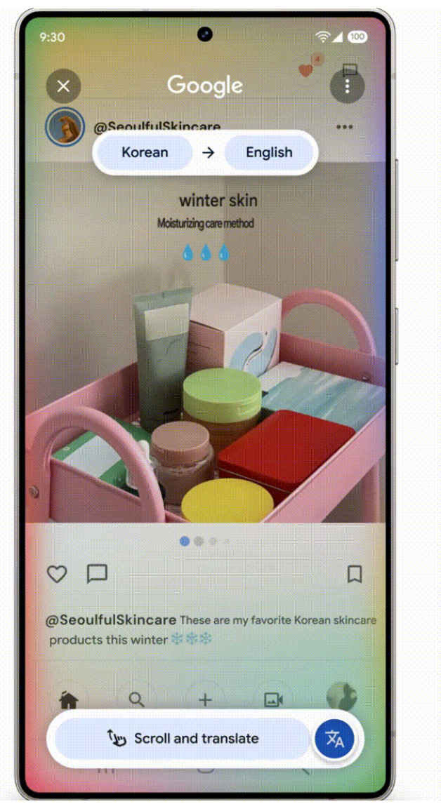遇外语图片不再懵圈，谷歌为 Pixel 手机“即圈搜索”功能新增实时翻译