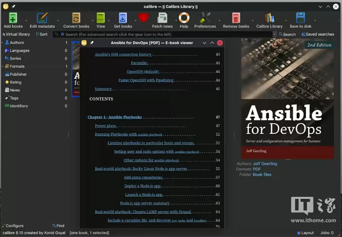开源电子书管理软件 Calibre 获 8.10 更新：新增自定义书库列表、修复 Markdown 输出中断