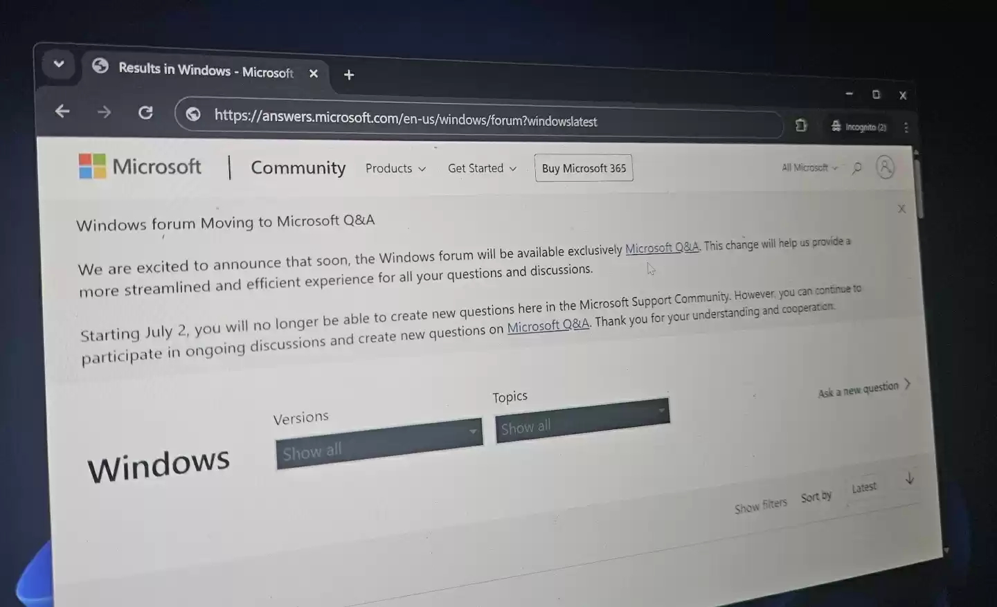 微软 16 年历史 Answers 论坛退出舞台：域名正式跳转，全面迁移至 Learn Q&A 平台