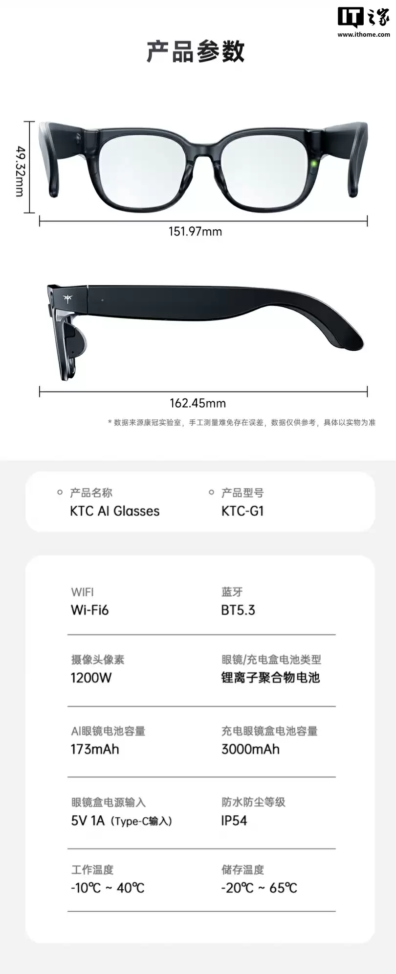 999 元 KTC 旗下首款 AI 智能眼镜发售：骁龙 AR1 芯片、39 克重量