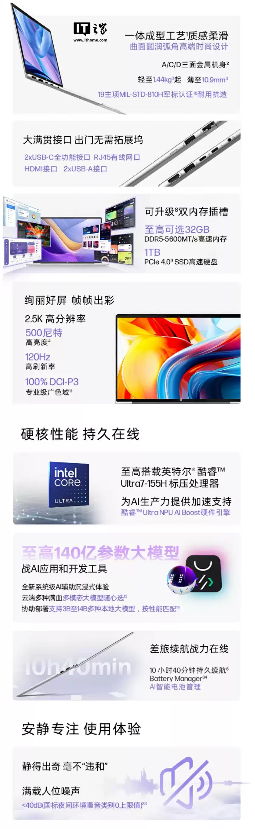 惠普上架战 66 2025 酷睿版 14 英寸笔记本：Ultra 5-125H + 32G + 1T，4799 元