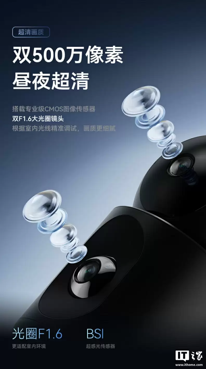 鸿蒙智选海雀智能摄像头双雀 Max 上架:双 5MP、云台可彼此独立旋转,504 元起