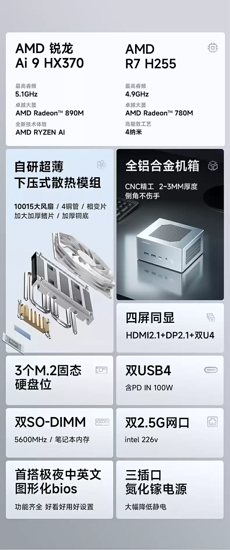 极夜推出 2399 元起 DeskOne T2 迷你主机新品:三盘位、双网口、双 USB4 + OCuLink