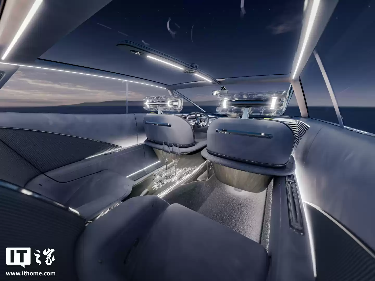 阿维塔 VISION XPECTRA 概念车实拍图公布：车身长度 5.8 米、配备棱柱形玻璃舱体