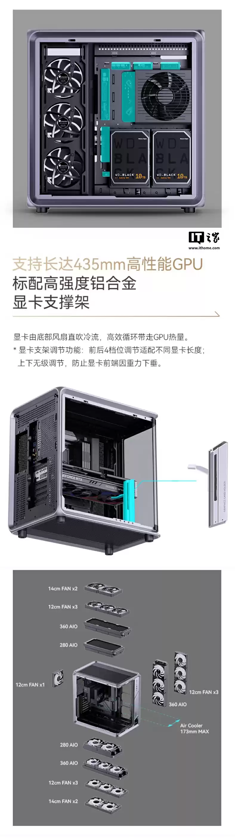 1599 元乔思伯 BO400CG 机箱上架：270° 超宽景，曲面玻璃拼接