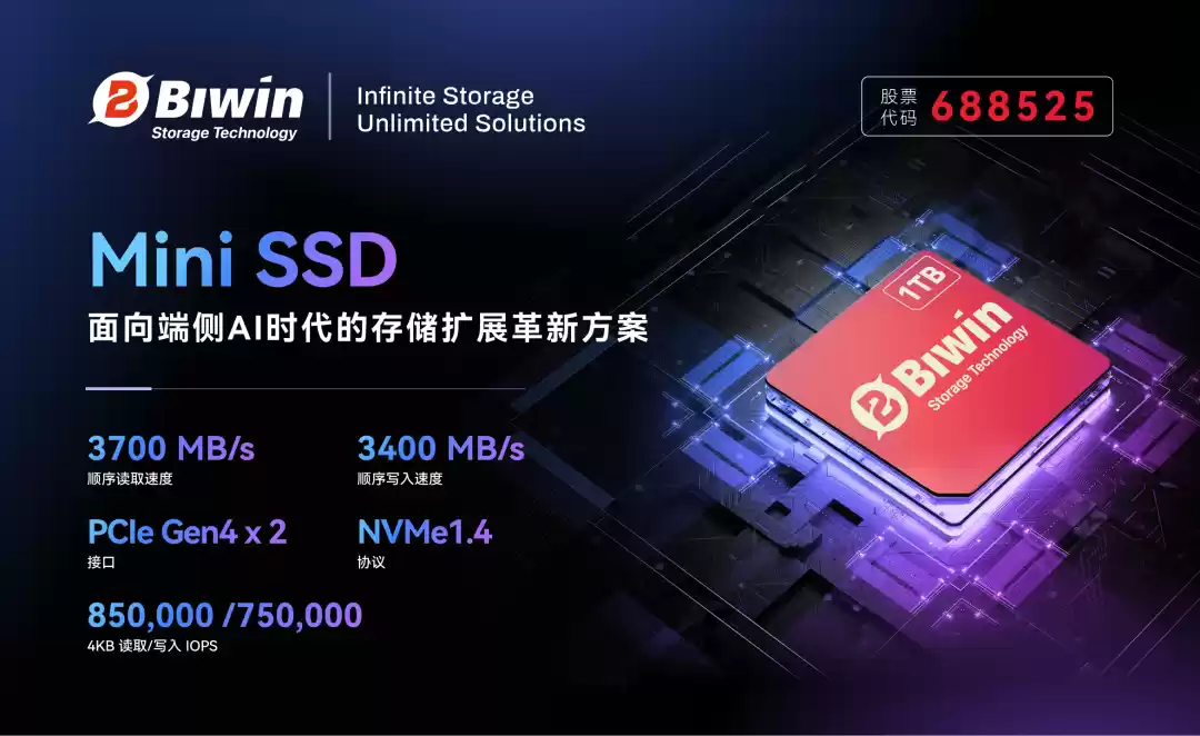国产最小可拆卸固态硬盘:佰维 Mini SSD 发布,399 元起