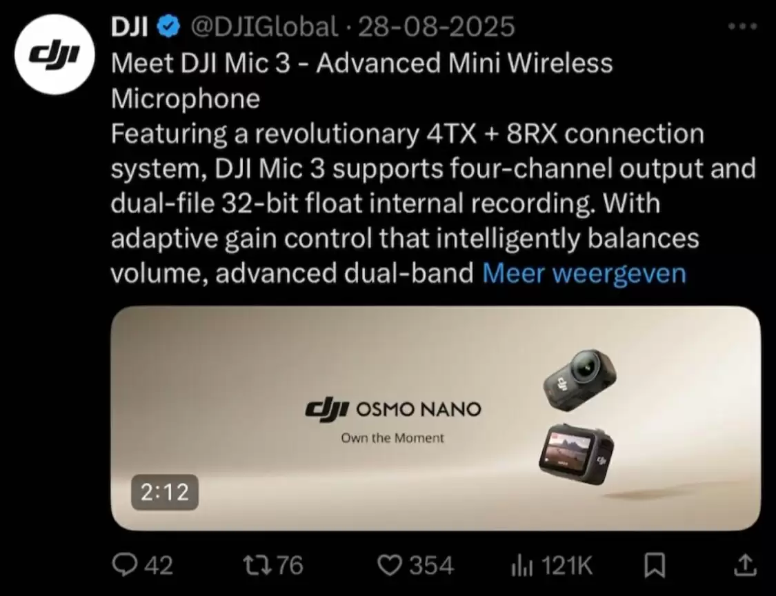 大疆 Mic 3 麦克风宣传视频藏彩蛋，意外展示未发布 Osmo Nano 运动相机