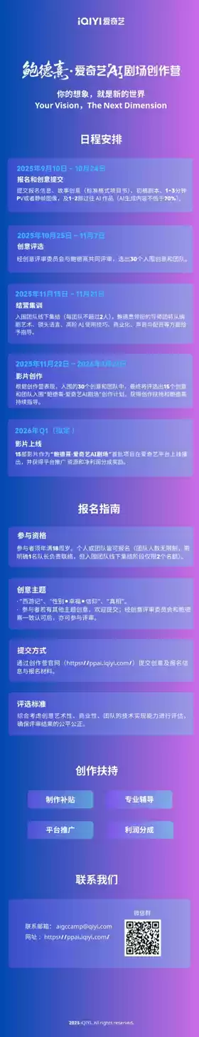 AI时代如何用影像讲故事?“鲍德熹·爱奇艺AI剧场”创作营向全球征集创意