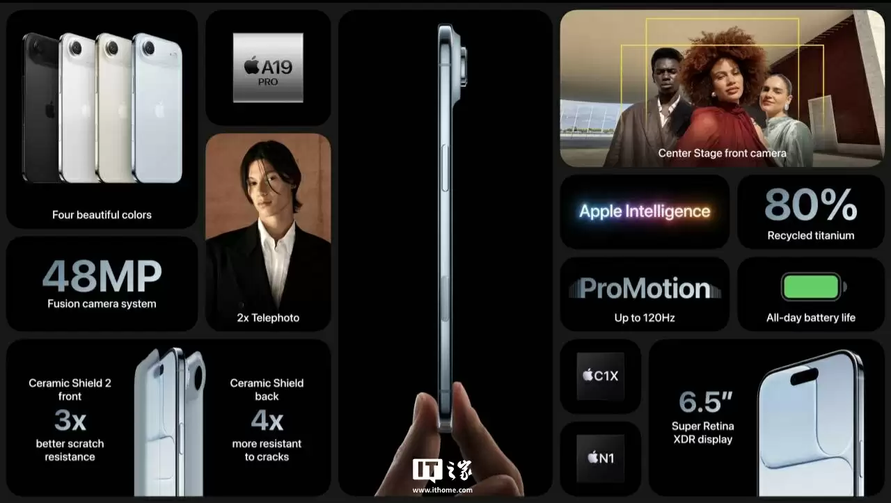 连 17 标准版都不如:苹果 iPhone Air 的 USB-C 接口缺失“DisplayPort”功能