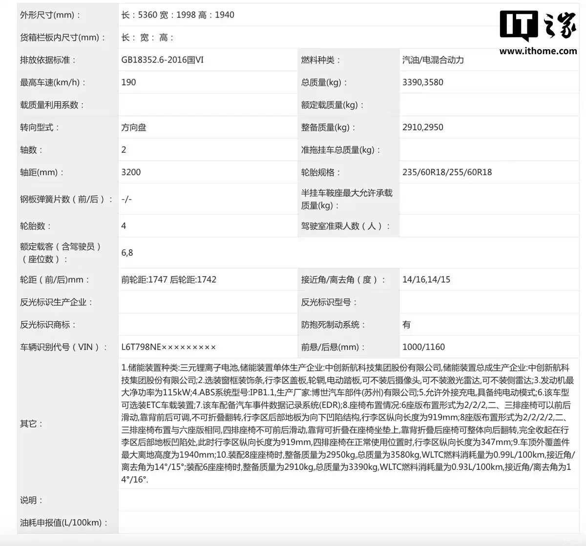 吉利银河 V900 MPV 申报:车长超 5 米 3,配备激光雷达