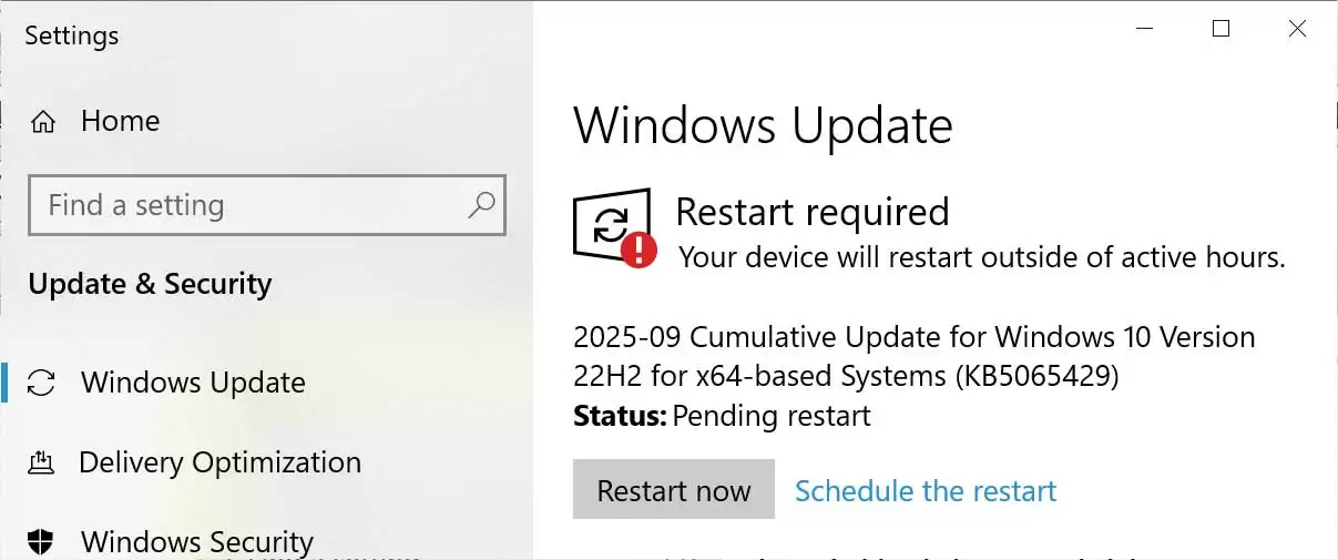 微软 Win10 推送 9 月累积更新:修复 UAC 提示故障、简中部分字符显示为空框等问题