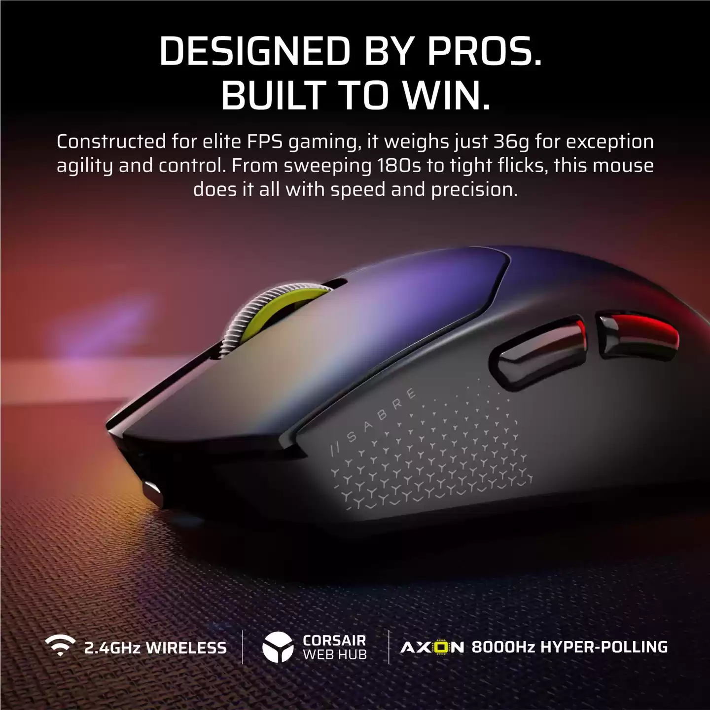 美商海盗船 Sabre V2 Pro Ultralight 无线游戏鼠标曝光：36 克、33K DPI，售 169 澳元