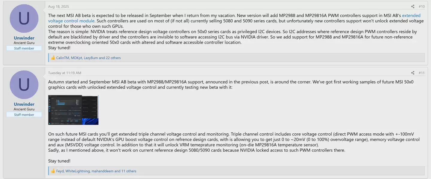 微星准备非参考设计极限超频 GeForce RTX 50 系显卡，支持更广阔电压调节
