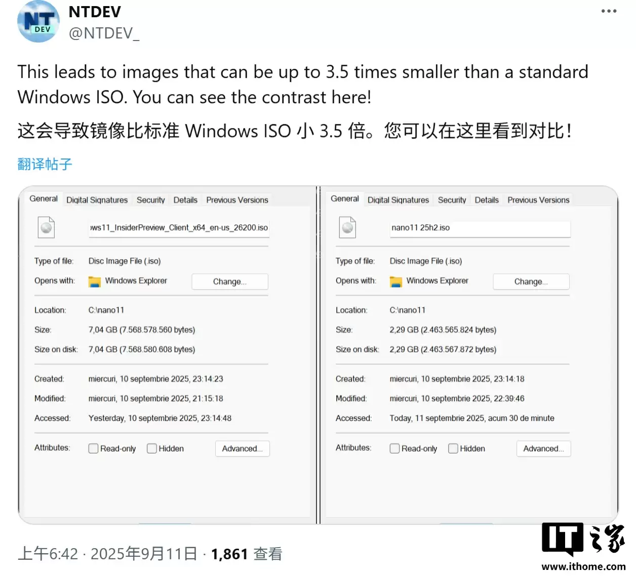 极限精简 Win11:脚本 nano11 发布,安装镜像缩至 1/3.5、装机空间 2.8GB