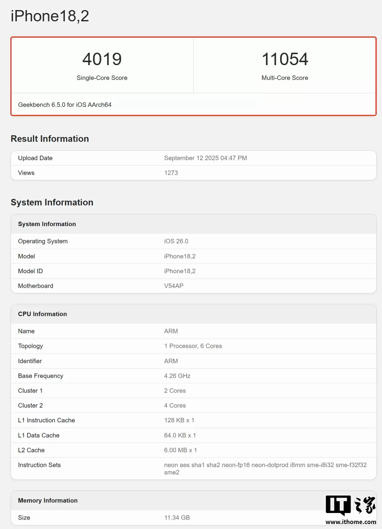 4019 分!苹果 iPhone 最强芯片,A19 Pro 刷新 A 系列单核 GeekBench 跑分纪录