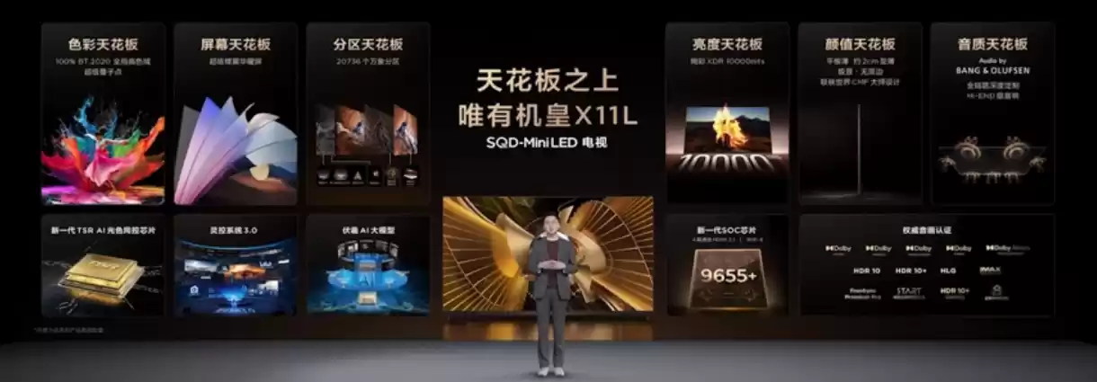 TCL 电视机皇 X11L 系列发布:首发 SQD-Mini LED 屏,两万分区、上万尼特亮度