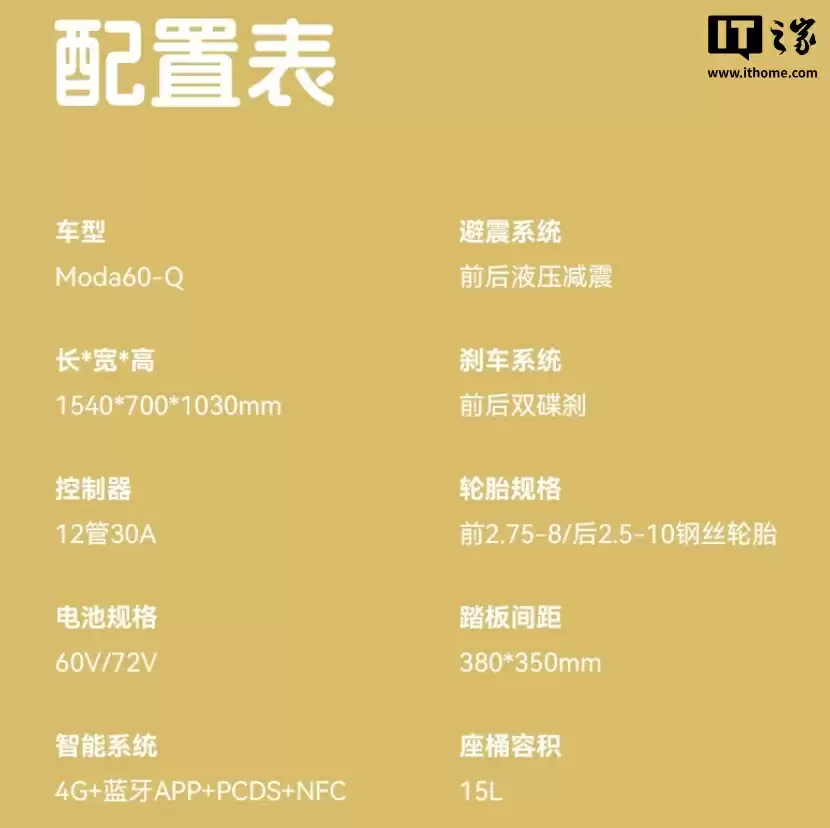 绿源 Moda60 电摩发布：70km 续航、TCS 防侧滑、双碟刹