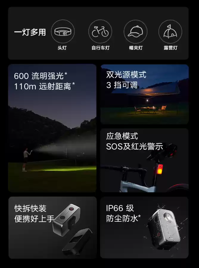 小米米家户外多功能灯开启众筹：600