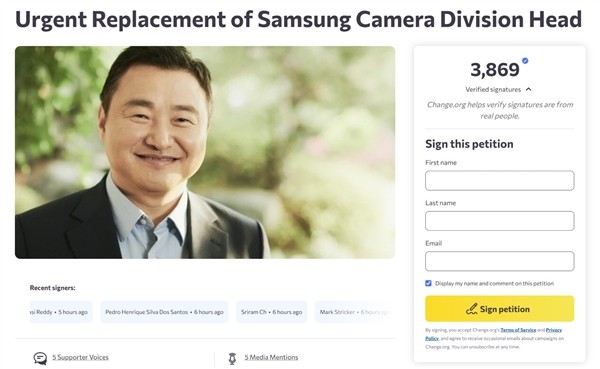 三星影像部门主管引争议，用户集体请愿要求换帅