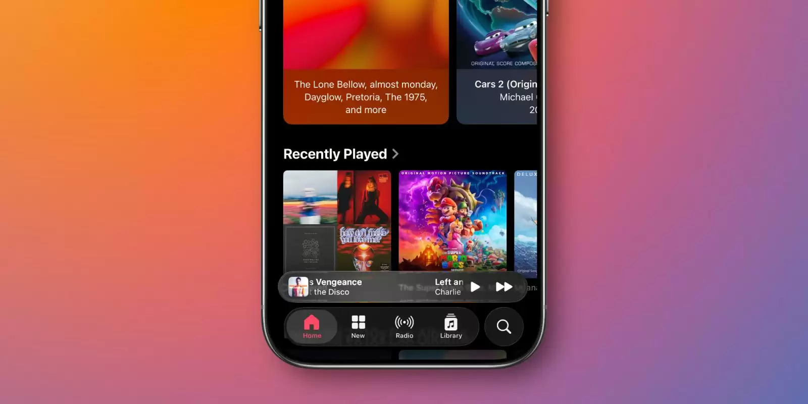 左右一划就能切歌：苹果