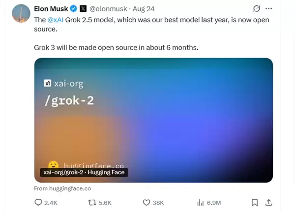 马斯克宣布Grok开源