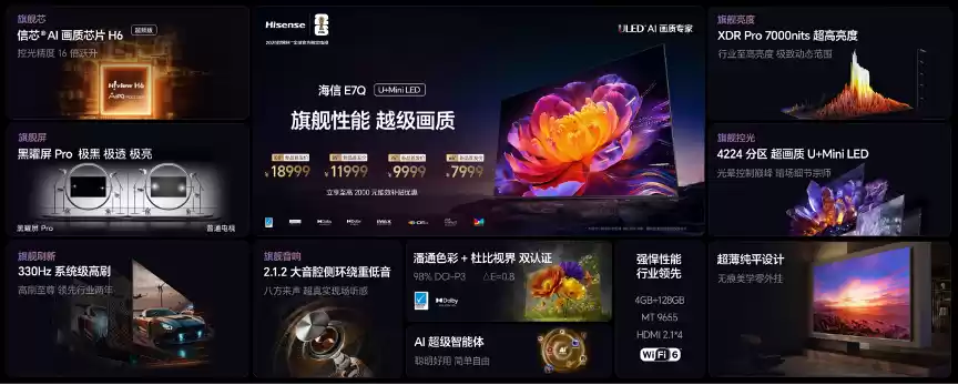 海信RGB-Mini LED双旗舰电视发布，首发售价15999元起