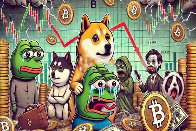 Meme币市值回落至去年11月，SOL暴跌40%