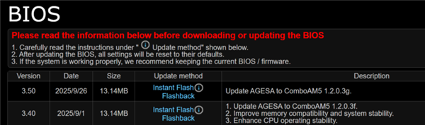 华擎AM5主板BIOS更新：支持AMD AGESA 1.2.0.3G固件