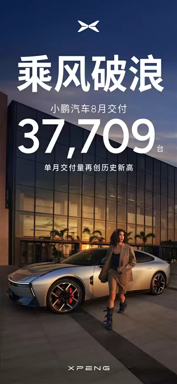 小鹏汽车8月销量创新高