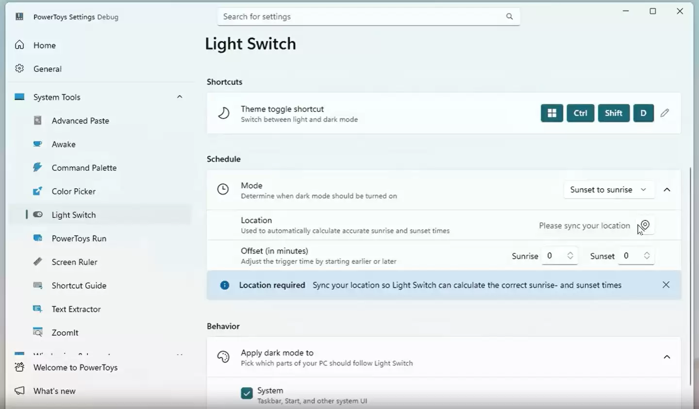 官方出品：微软 PowerToys 将为 Win11 带来自动切换浅色 / 深色功能