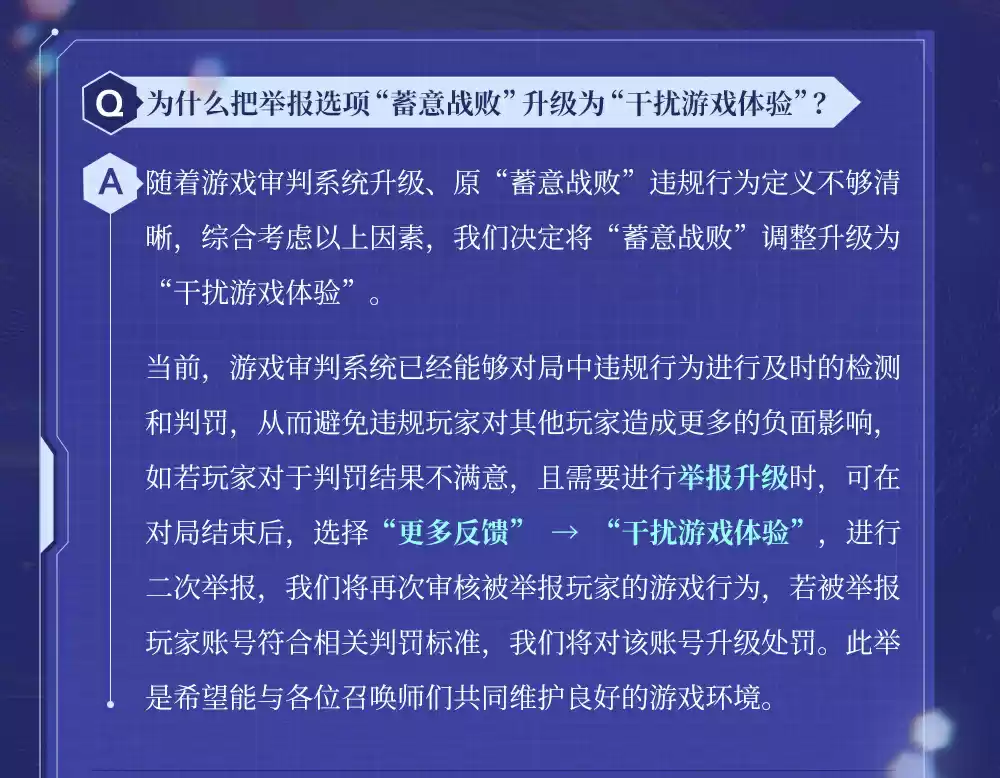 腾讯《王者荣耀》举报项“蓄意战败”升级为“干扰游戏体验”,重度违规玩家罚
