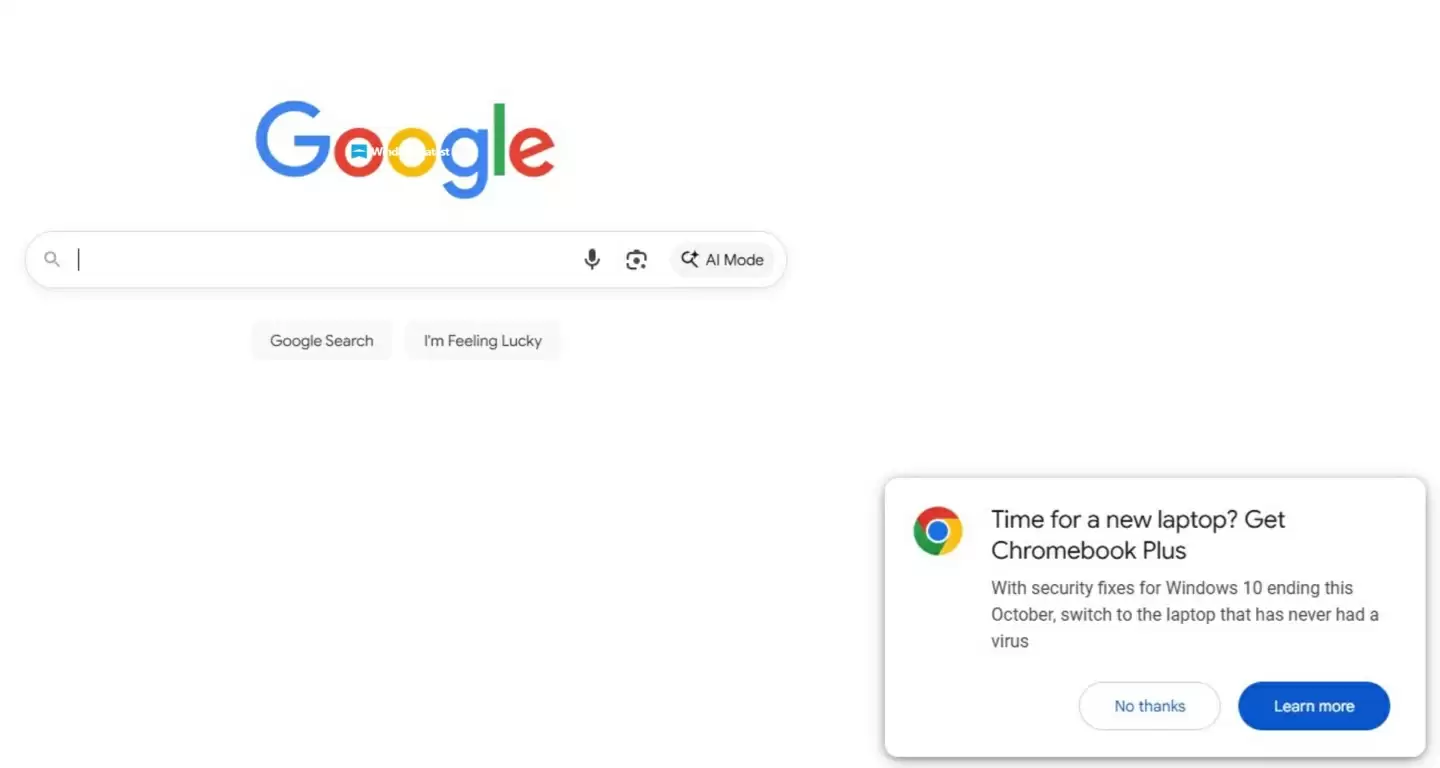 “捅刀”微软：谷歌搜索首页弹窗称