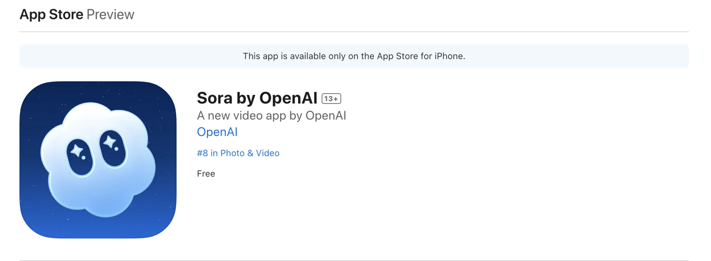 OpenAI发布Sora：可授权创作视频的AI社交应用