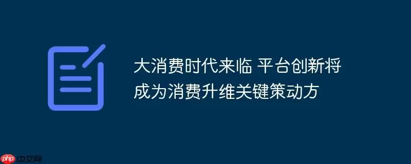 大消费时代来临 平台创新将成为消费升维关键策动方