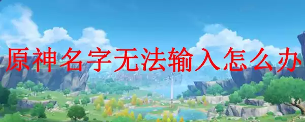 原神名字无法输入怎么办