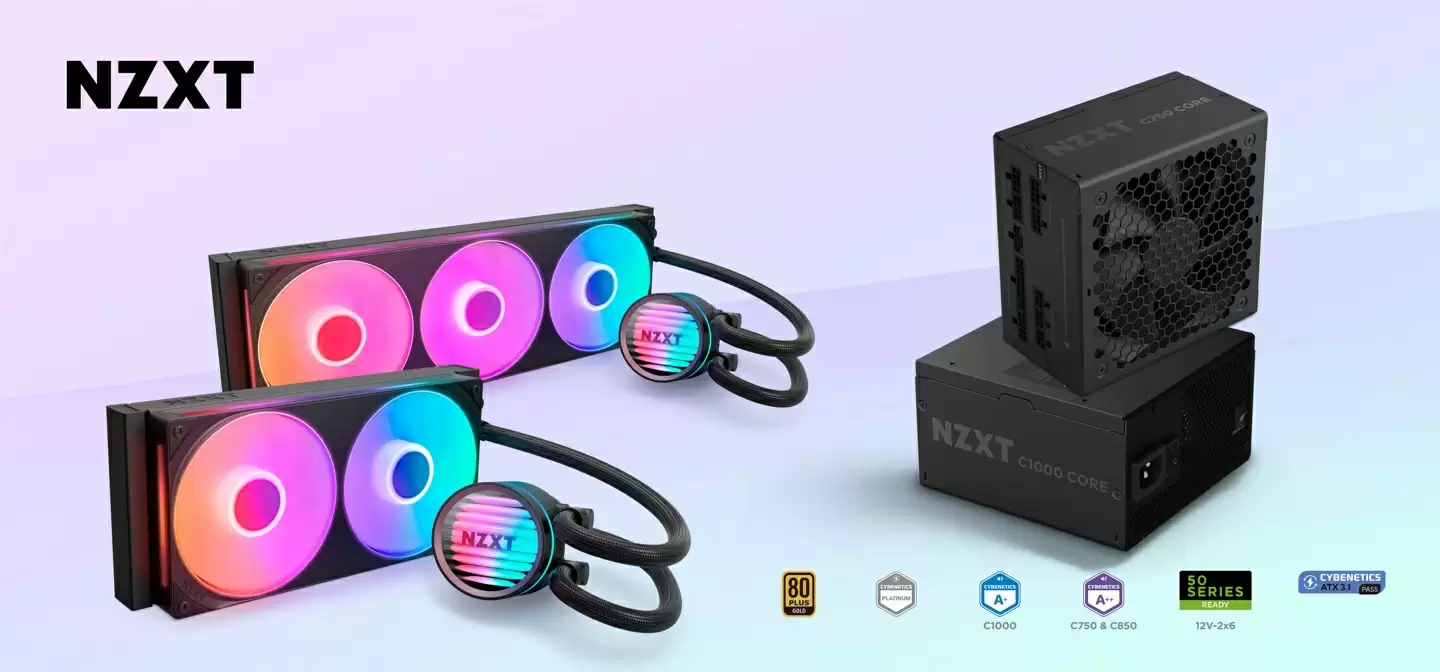 NZXT 恩杰推出 Gold Core 电源与 Kraken Core 一体式水冷散热器