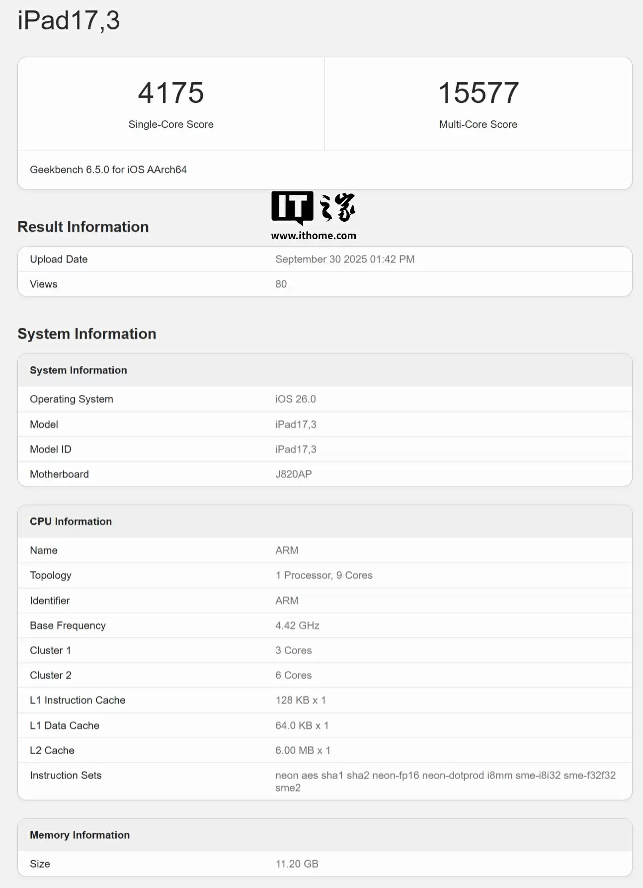 苹果 M5 iPad Pro 跑分曝光：单核较 M4 款提高 12%、多核提高 15%