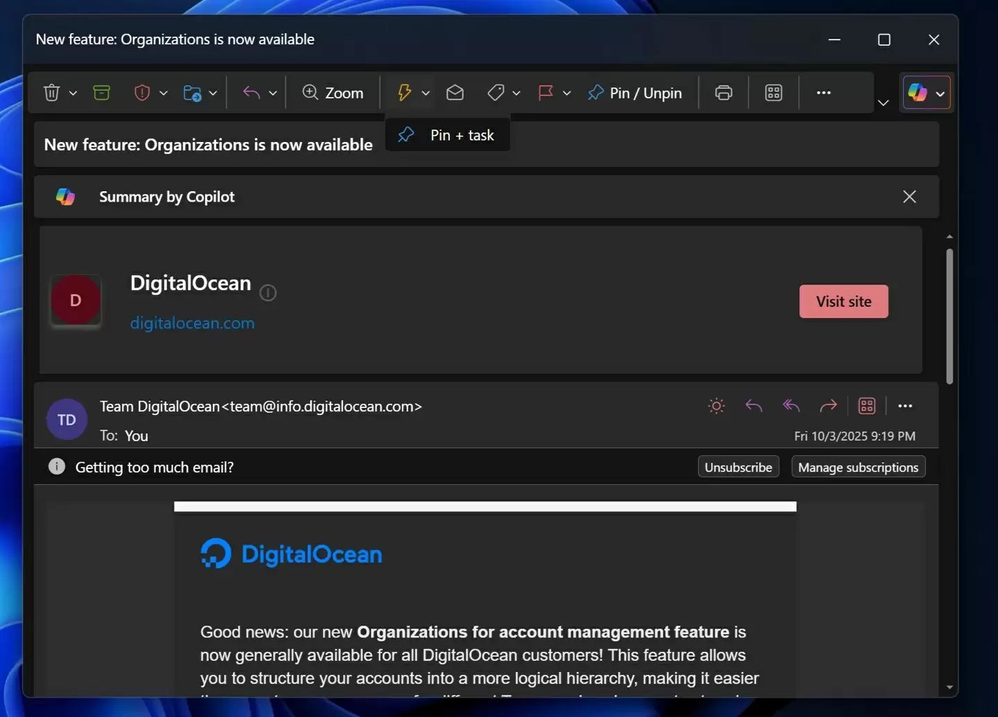 微软 Win11 版 Outlook 推送 9 月更新：定制铃声、邮件跳转等
