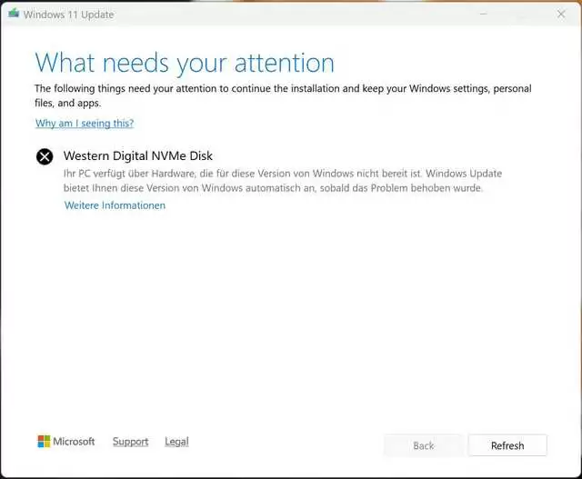 部分西数 / 闪迪 NVMe SSD 用户反馈不兼容 Win11 25H2 更新