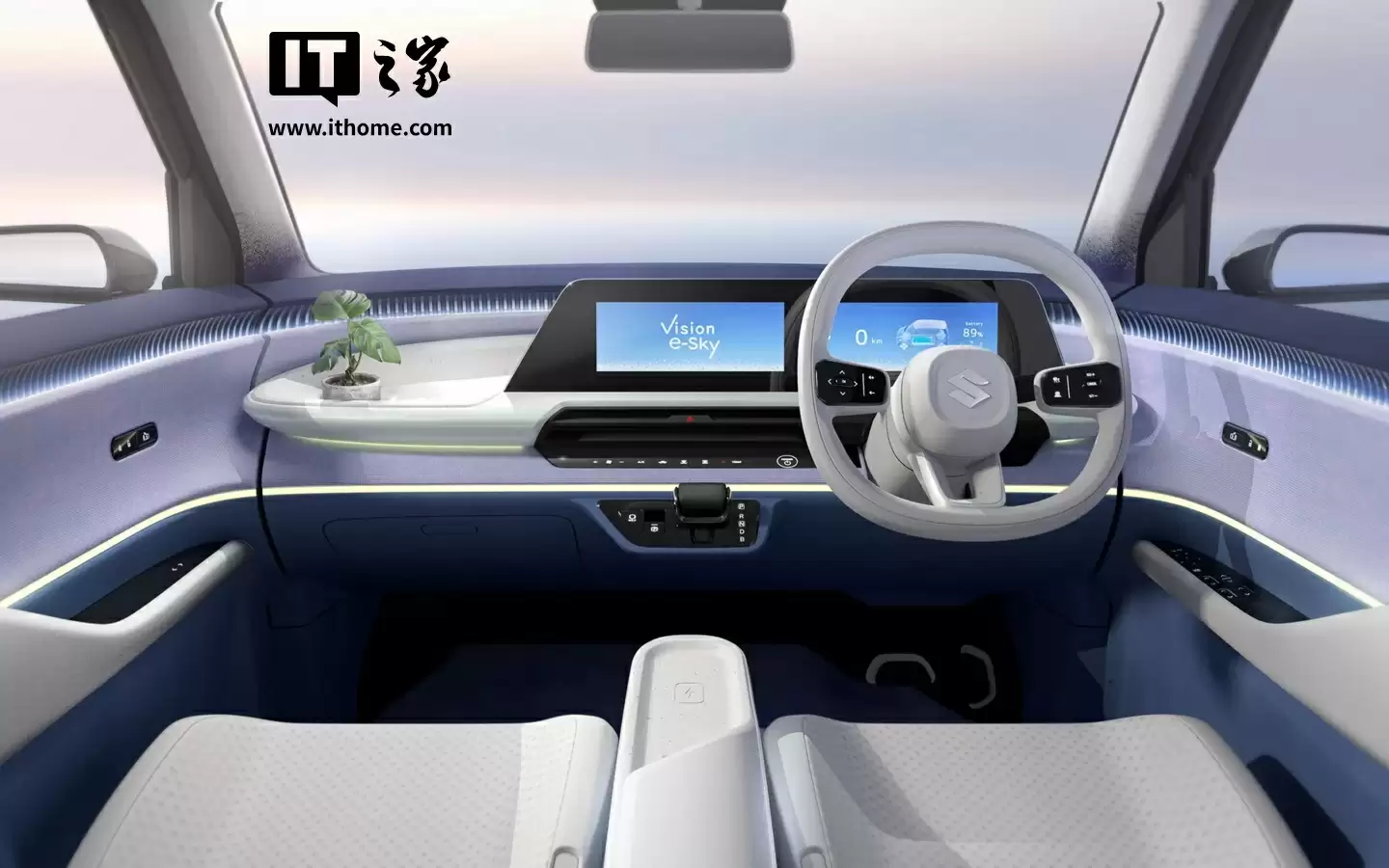 铃木 Vision e-Sky 五门纯电概念 K-Car 小车亮相：双联屏座舱、续航超 270 公里