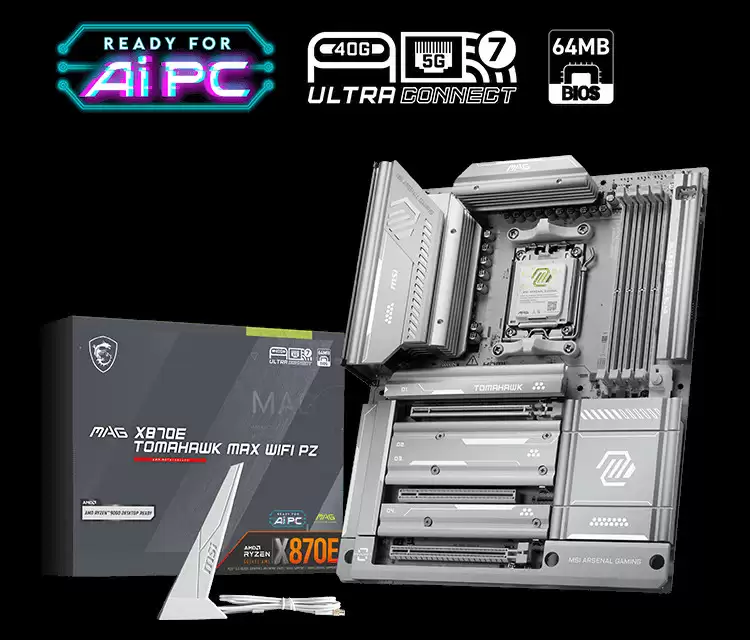 微星推出 MAG X870E TOMAHAWK MAX WIFI PZ 背插主板,可超外频