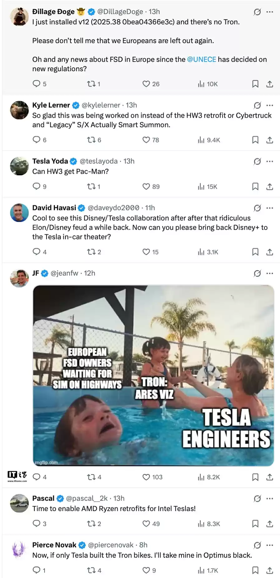 特斯拉与迪士尼合作引争议:车机更新引入电影《创:战神》未来摩托车