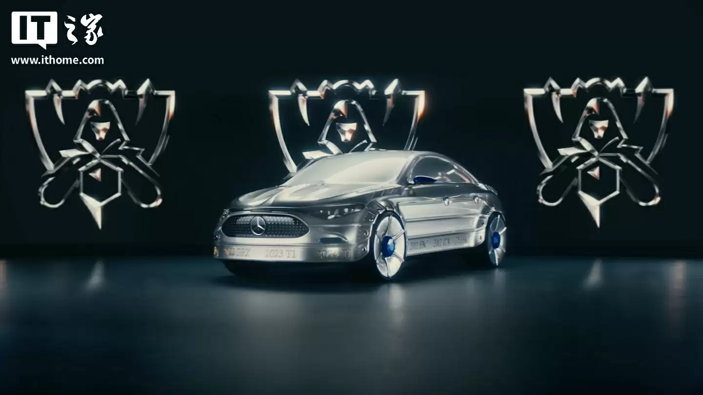 全新奔驰纯电 CLA 艺术展车亮相,镌刻历届《英雄联盟》S 赛冠军战队名