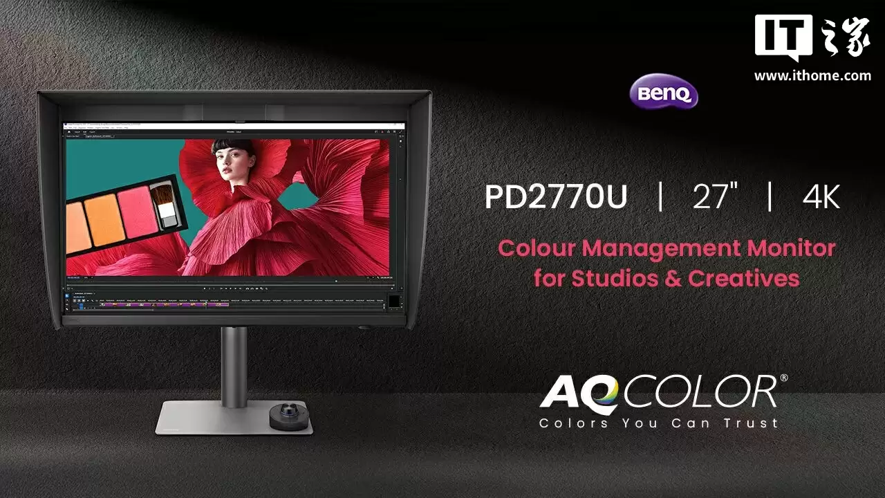 明基发布 PD2770U 显示器：27 英寸 4K 99% Adobe RGB 面板，内置彩通色彩管理方案