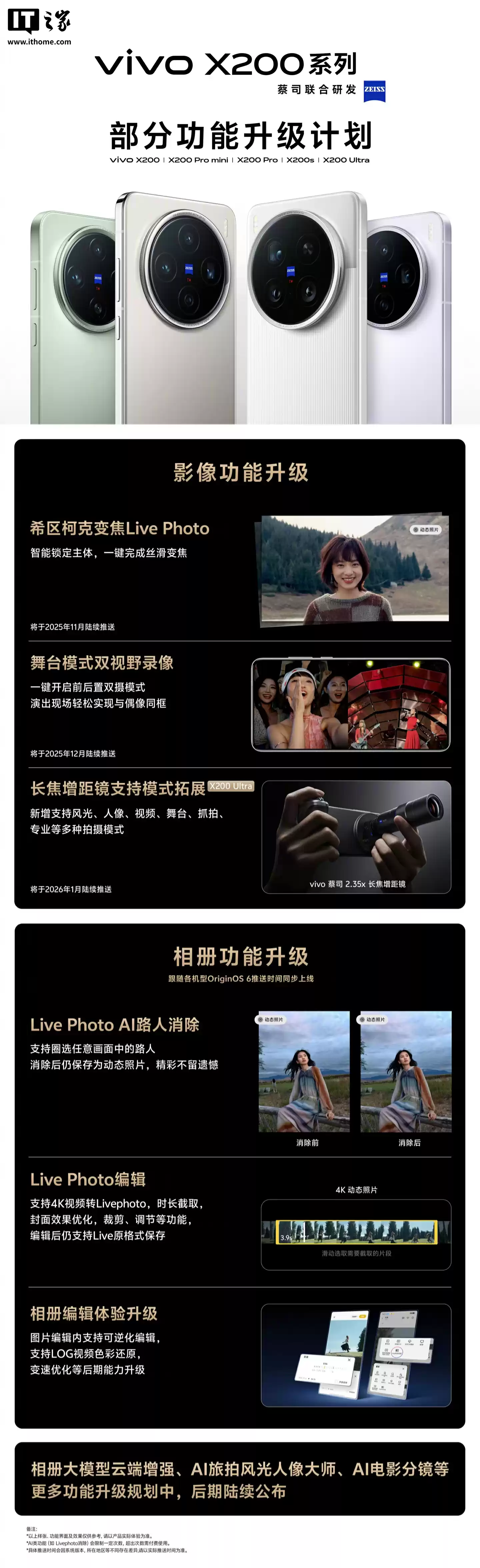vivo X200 系列手机功能升级计划公布,含全新希区柯克 live Photo、相册大模型云端增强等