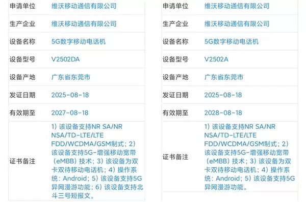 vivo X300系列入网信息