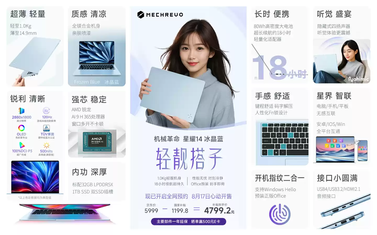 国补后 4524 元:机械革命星耀 14 再降价,AMD AI 9 H 365 处理器、2.8K 120Hz OLED 屏