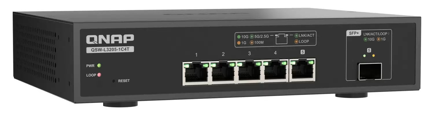 威联通 QNAP 推出轻网管交换机 QSW-L3205-1C4T:4+1 口全 10GbE