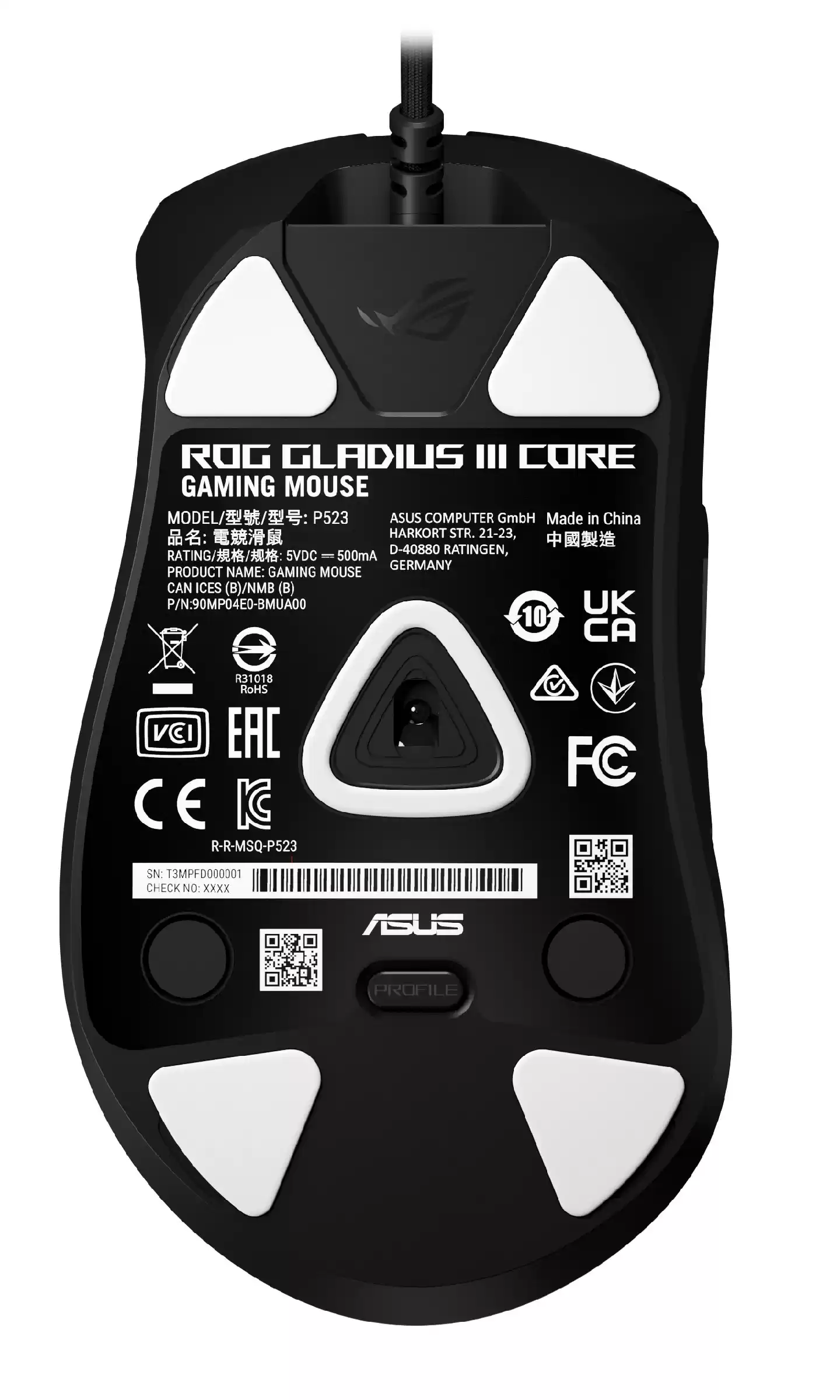 华硕发布 ROG 战刃 3 标准版鼠标:72g 插拔微动,10 月 22 日 219 元开售